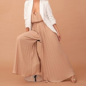 MAXINNE PLEATED TROUSERS - BEIGE