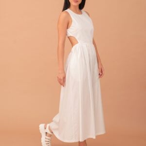 LATISHA OPEN-BACK DRESS - WHITE