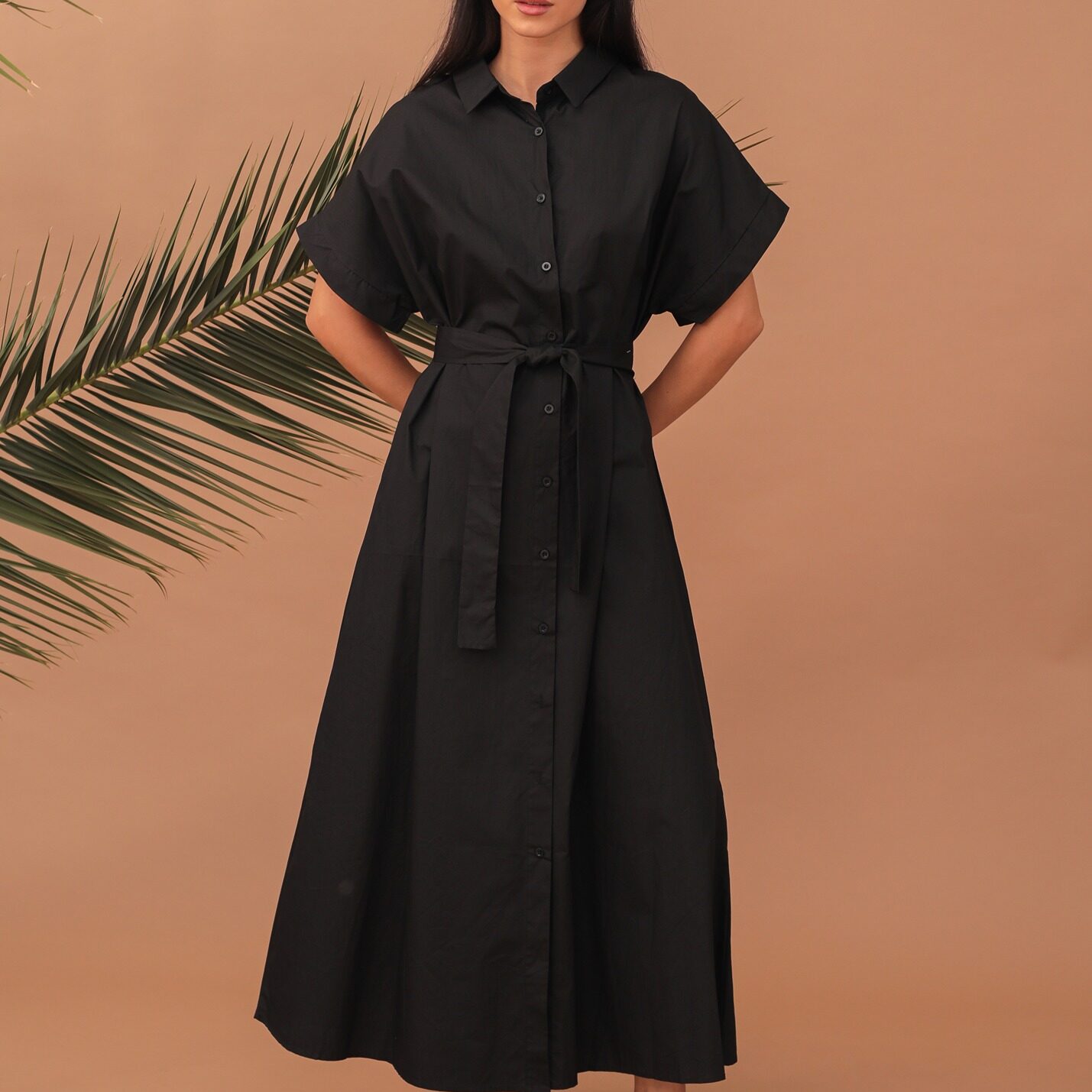 LEXIE SHIRT-DRESS - BLACK