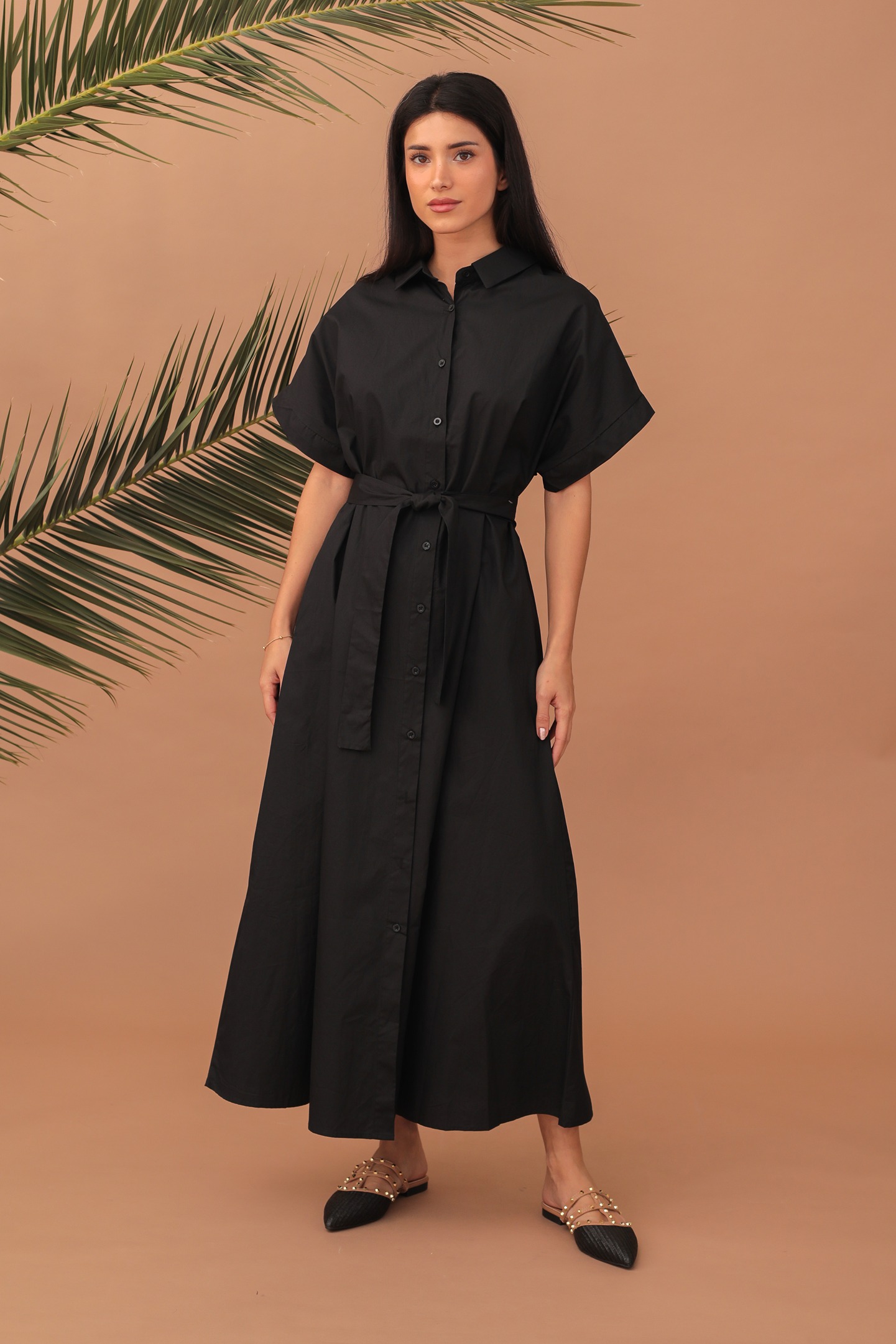 LEXIE SHIRT-DRESS - BLACK - Image 4