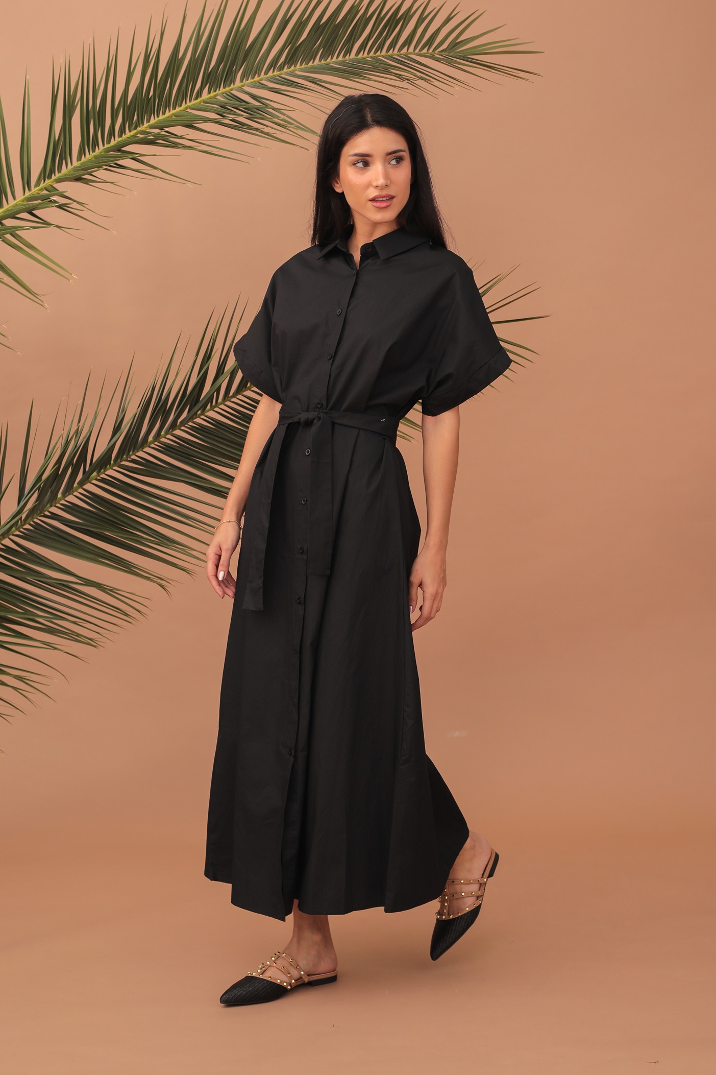 LEXIE SHIRT-DRESS - BLACK - Image 2