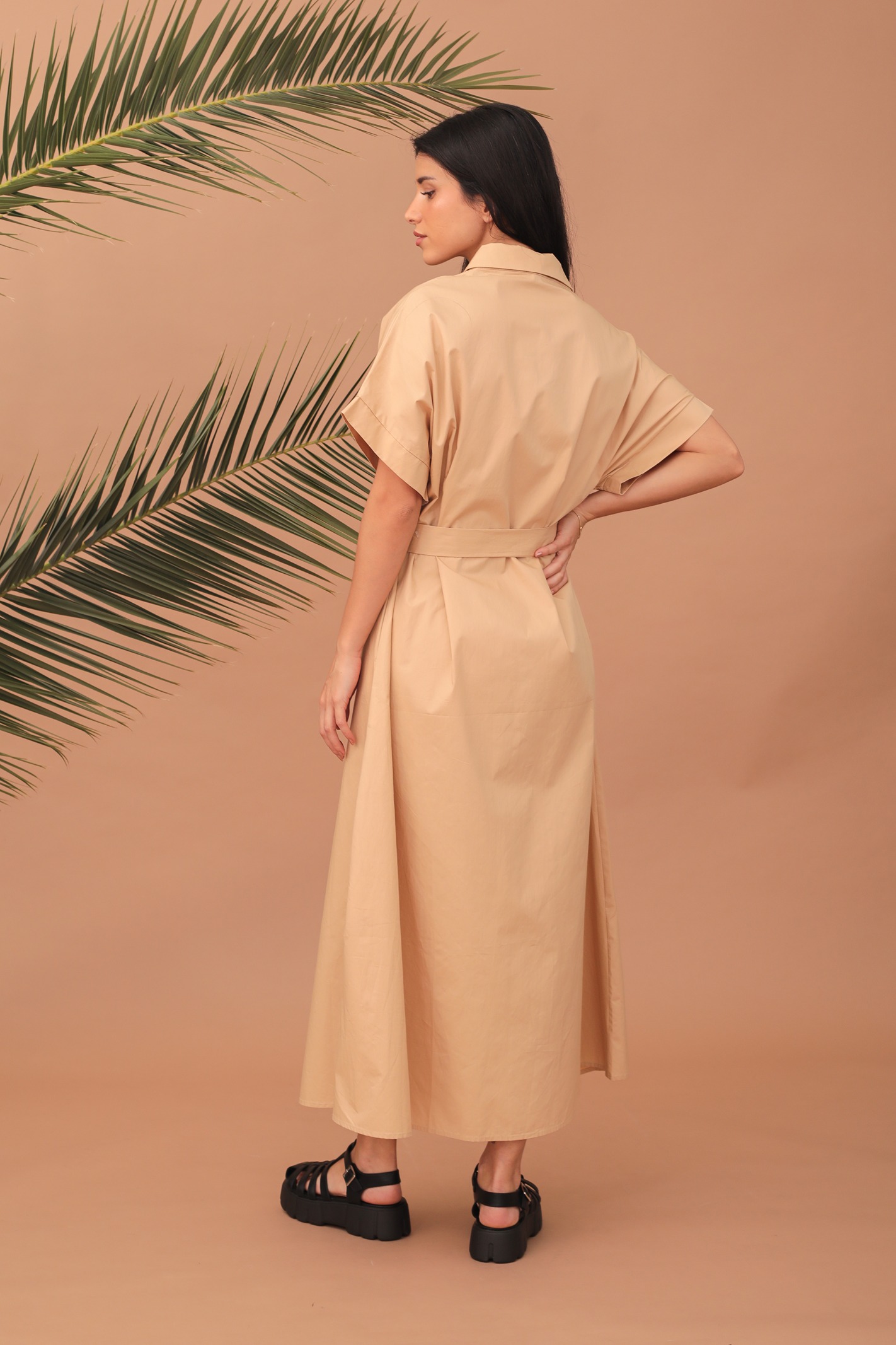 LEXIE SHIRT-DRESS - CAMEL - Image 3