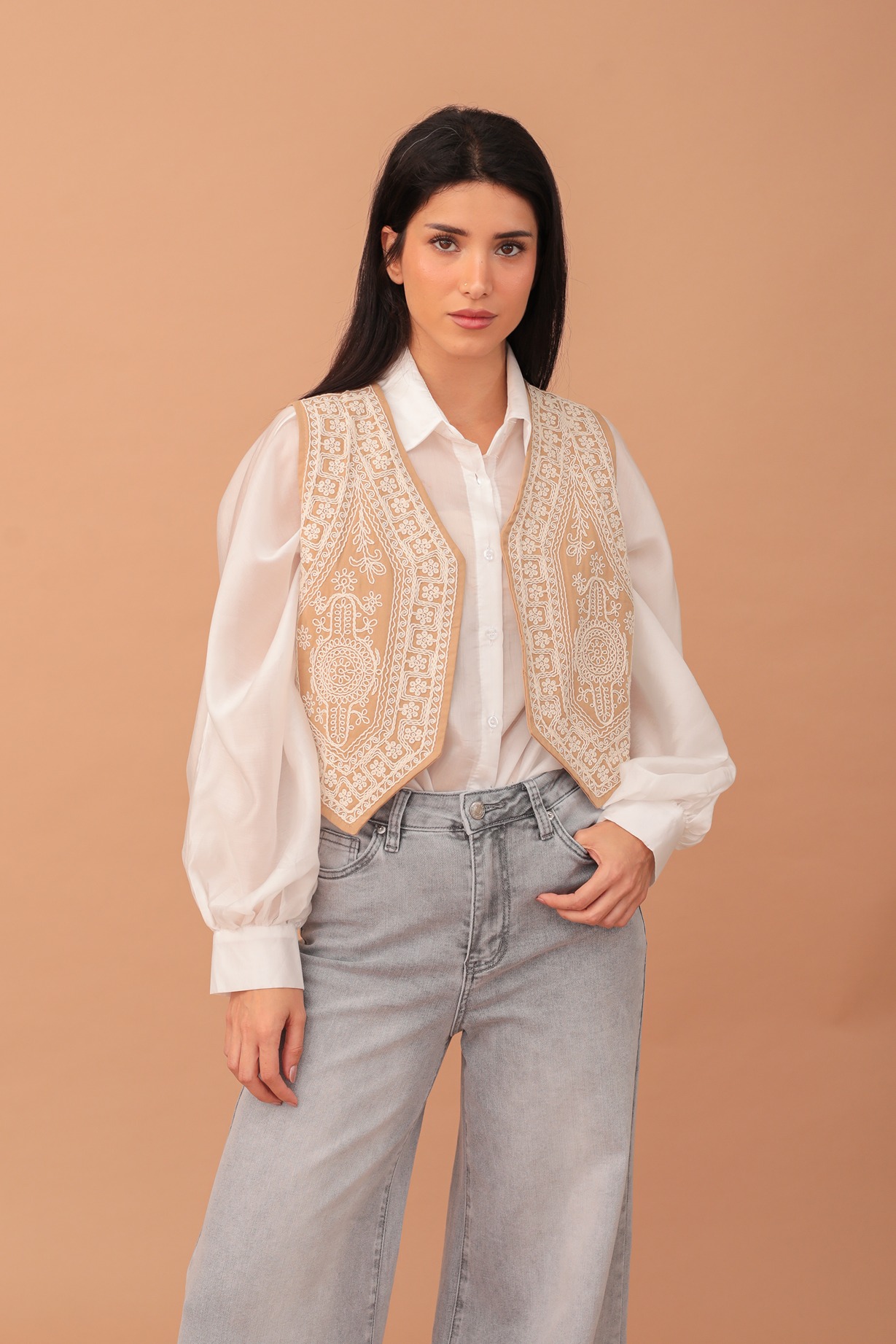 HENRIETTA WAISTCOAT - BEIGE - Image 4