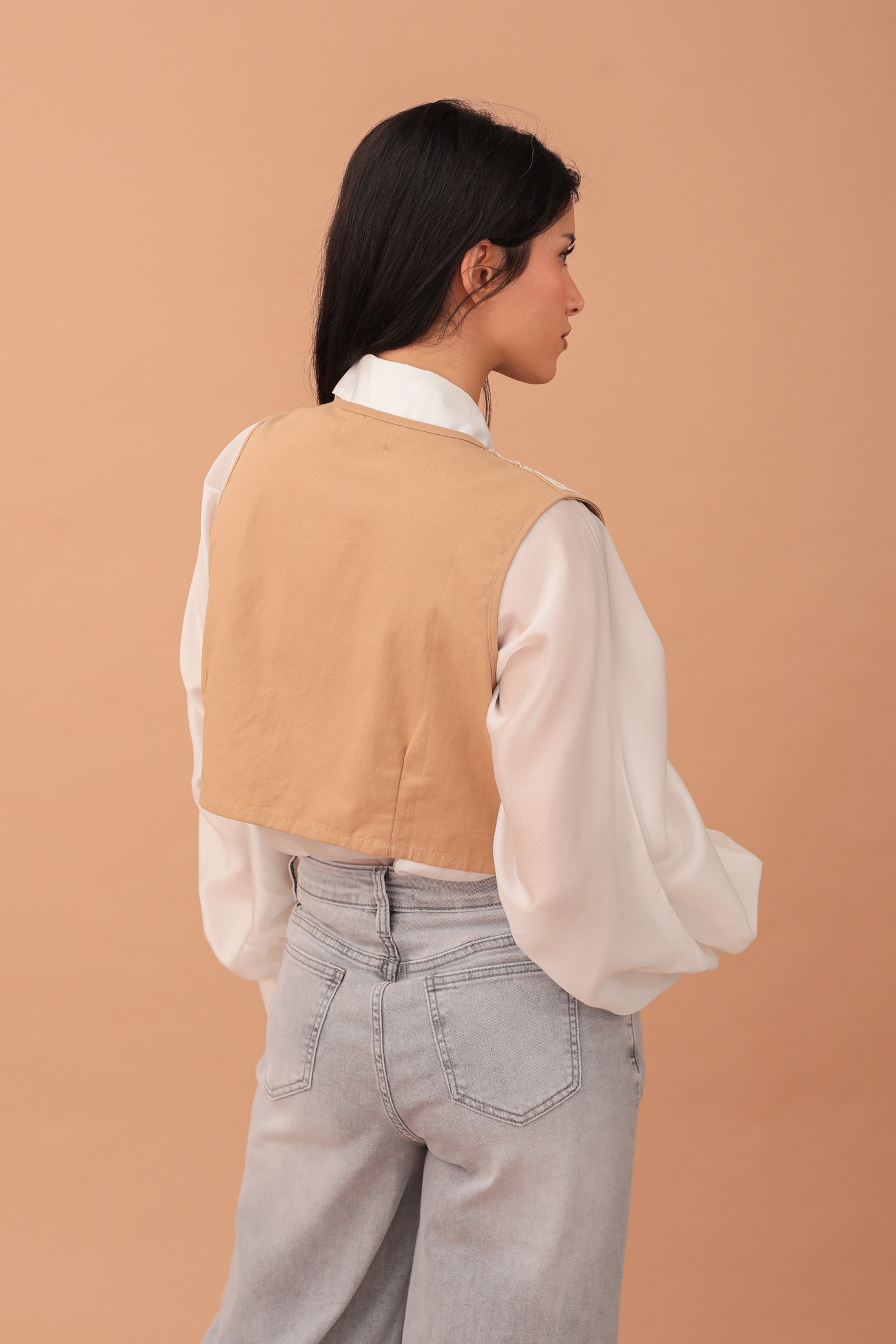 HENRIETTA WAISTCOAT - BEIGE - Image 2