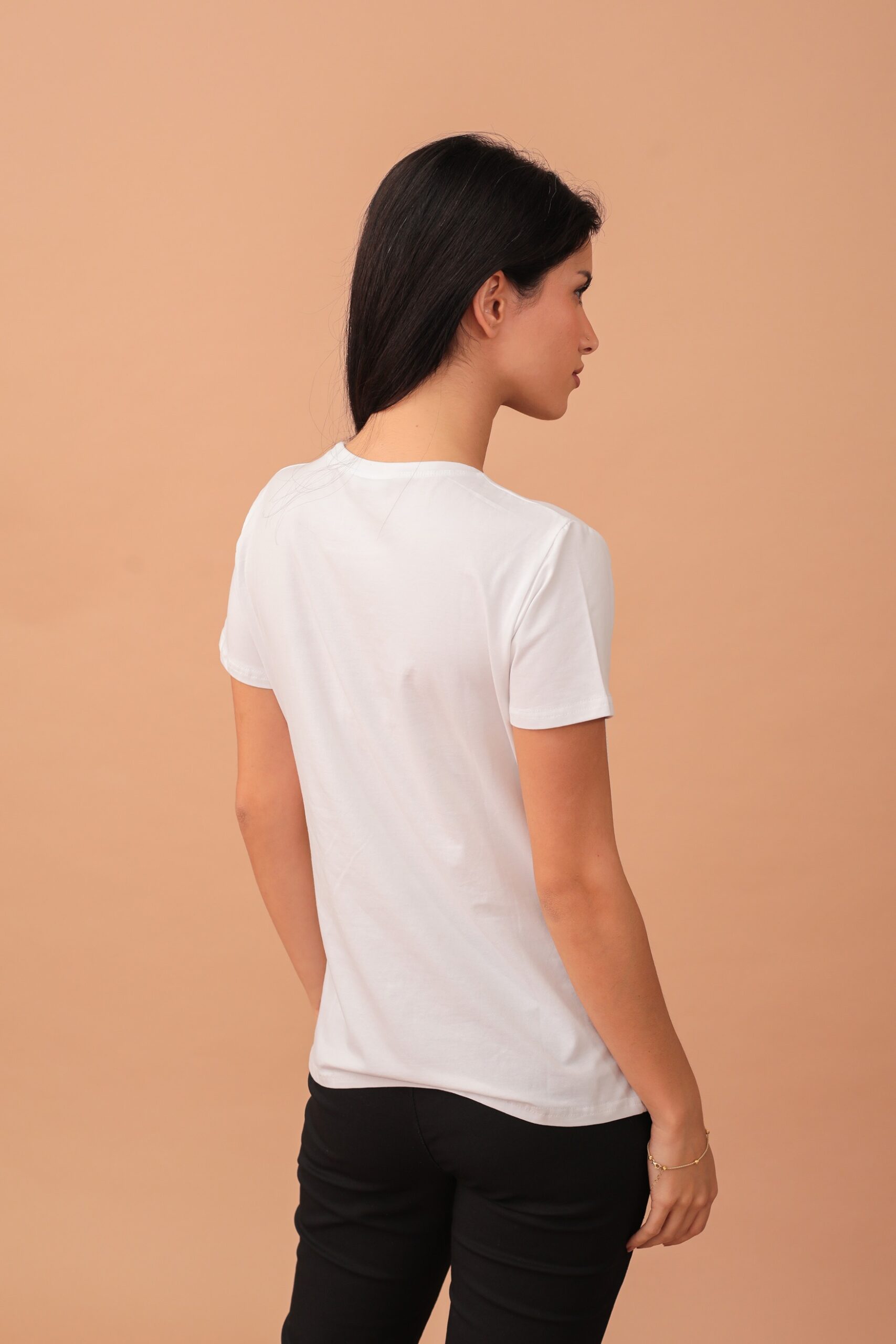 Women's Embellished Off White Shirt with Sequin Floral Detail