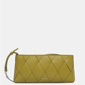 CALVIN KLEIN WOVEN SHOULDER BAG - AVOCADO GREEN