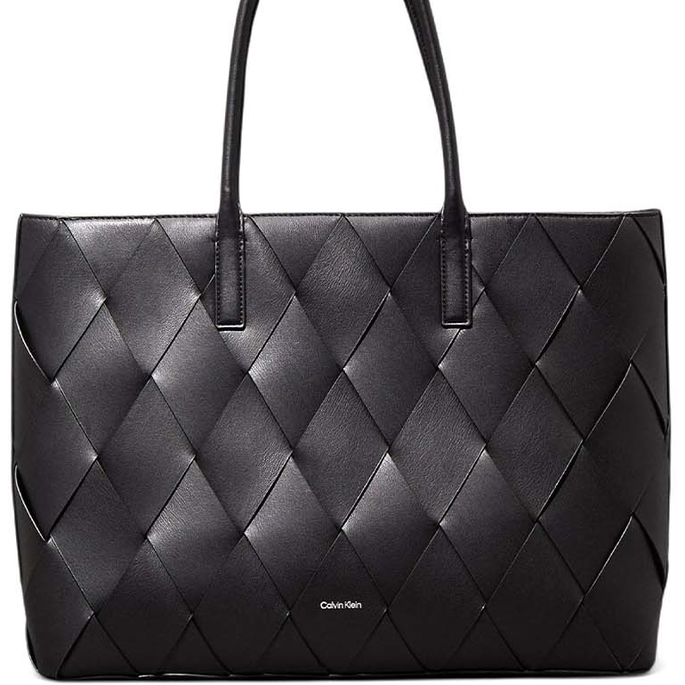 CALVIN KLEIN WOVEN TOTE BAG - BLACK