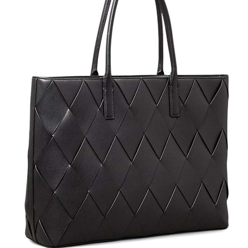 CALVIN KLEIN WOVEN TOTE BAG - BLACK - Image 2