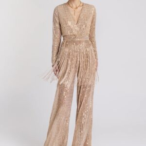 MYA SEQUINED FRINGES JUMPSUIT