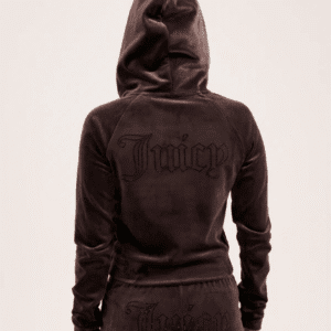 JUICY COUTURE CRYSTAL VELOUR SET - CHOCOLATE