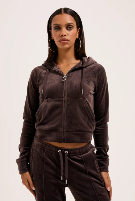 JUICY COUTURE CRYSTAL VELOUR SET - CHOCOLATE - Image 2