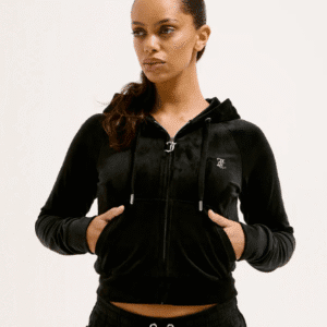 JUICY COUTURE CRYSTAL VELOUR SET - BLACK