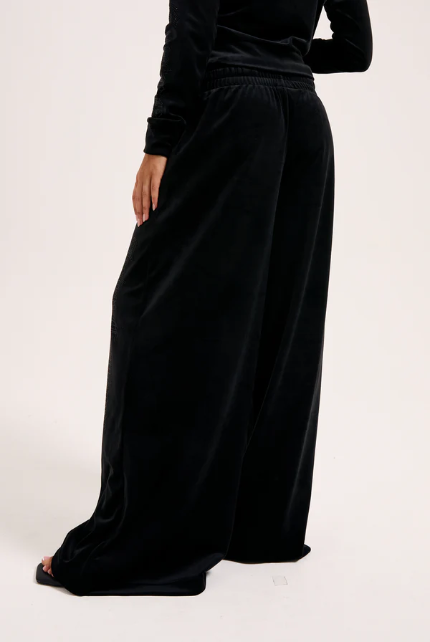 JUICY COUTURE OVERSIZED SIDE CRYSTAL VELOUR SET - BLACK - Image 4