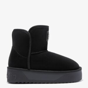 MID RISE SUEDE FLATS - BLACK