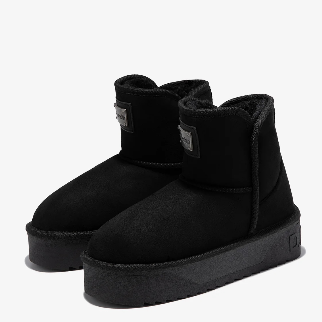 MID RISE SUEDE FLATS - BLACK - Image 3