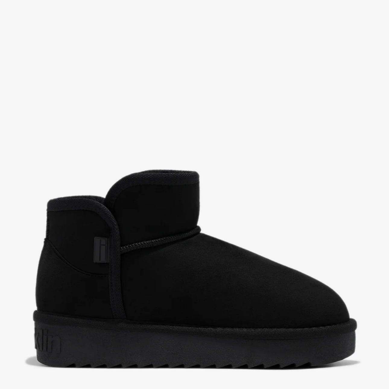 LOW RISE SUEDE FLATS - BLACK