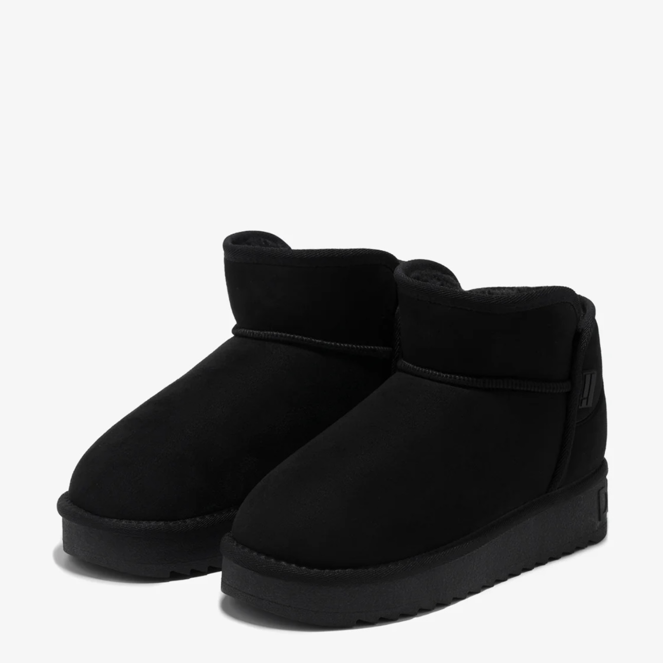 LOW RISE SUEDE FLATS - BLACK - Image 3