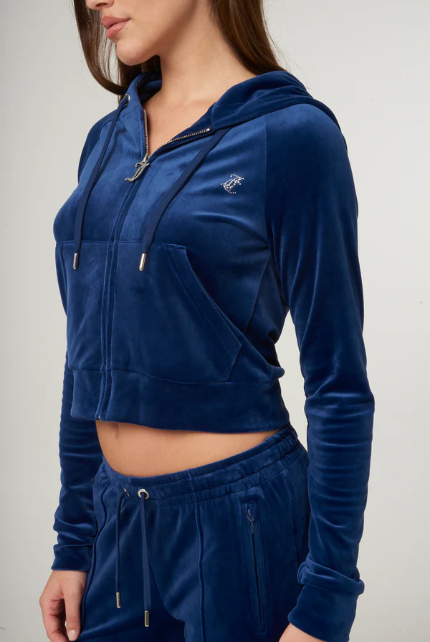 JUICY COUTURE CRYSTAL VELOUR SET - DARK BLUE - Image 2
