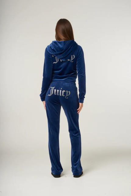 JUICY COUTURE CRYSTAL VELOUR SET - DARK BLUE - Image 4