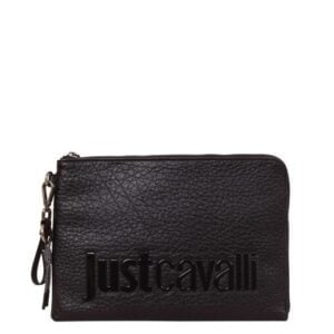 JUST CAVALLI POUCH LARGE BLACK LOGO