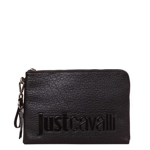 JUST CAVALLI POUCH LARGE BLACK LOGO
