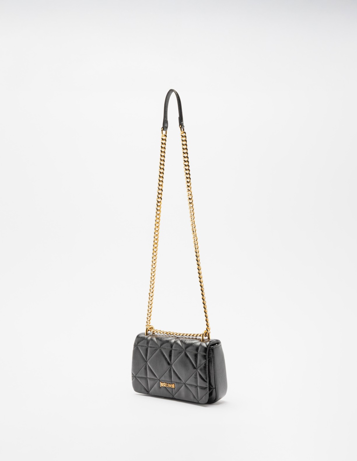 JUST CAVALLI DIAMON QUILT MEDIUM SHOULDER BAG - BLACK - Image 3