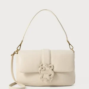 JUST CAVALLI MEDIUM PUFFER SNAKE LOGO - CREAM