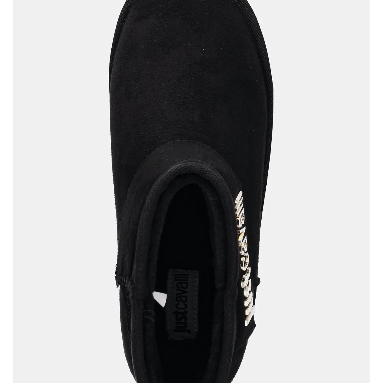 JUST CAVALLI SUEDE LOGO BOOTIES - BLACK - Image 3