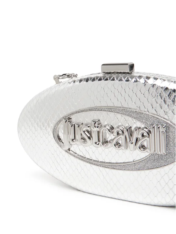 JUST CAVALLI OVAL CLUTCH - SILVER - Image 3