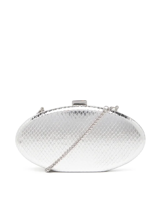 JUST CAVALLI OVAL CLUTCH - SILVER - Image 4
