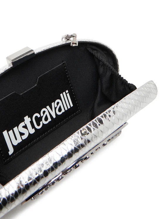 JUST CAVALLI OVAL CLUTCH - SILVER - Image 2