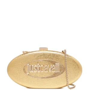 JUST CAVALLI OVAL CLUTCH - GOLD