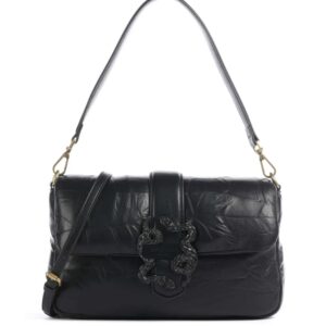 JUST CAVALLI MEDIUM PUFFER SNAKE LOGO - BLACK