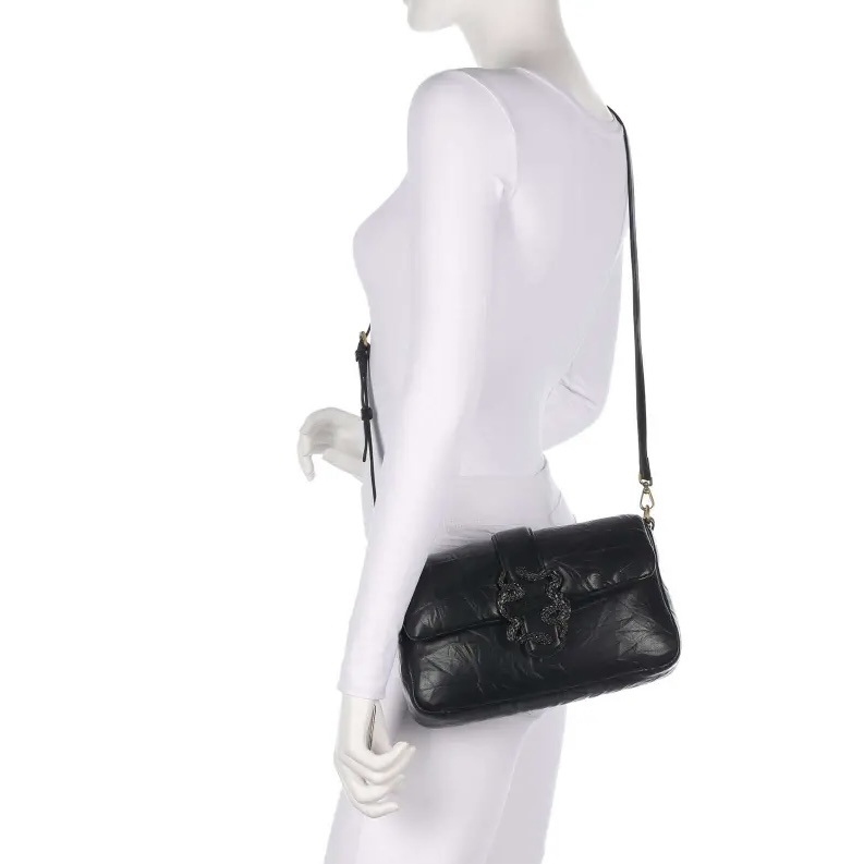 JUST CAVALLI MEDIUM PUFFER SNAKE LOGO - BLACK - Image 2