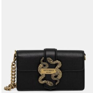 JUST CAVALLI SMALL FLAPPED SNAKE LOGO CROSS BODY