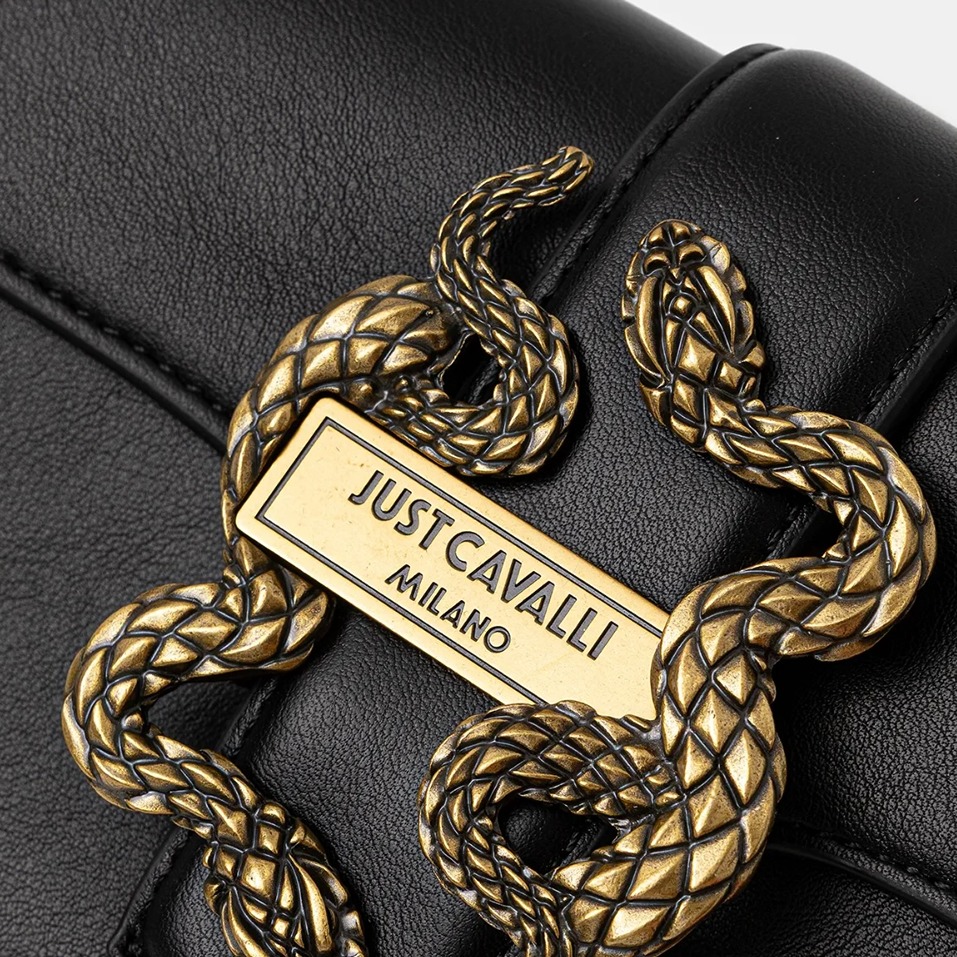 JUST CAVALLI SMALL FLAPPED SNAKE LOGO CROSS BODY - Image 4