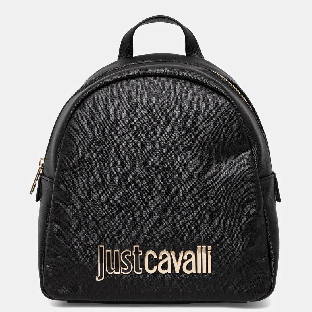 JUST CAVALLI SAFFIANO MEDIUM BACKPACK - BLACK