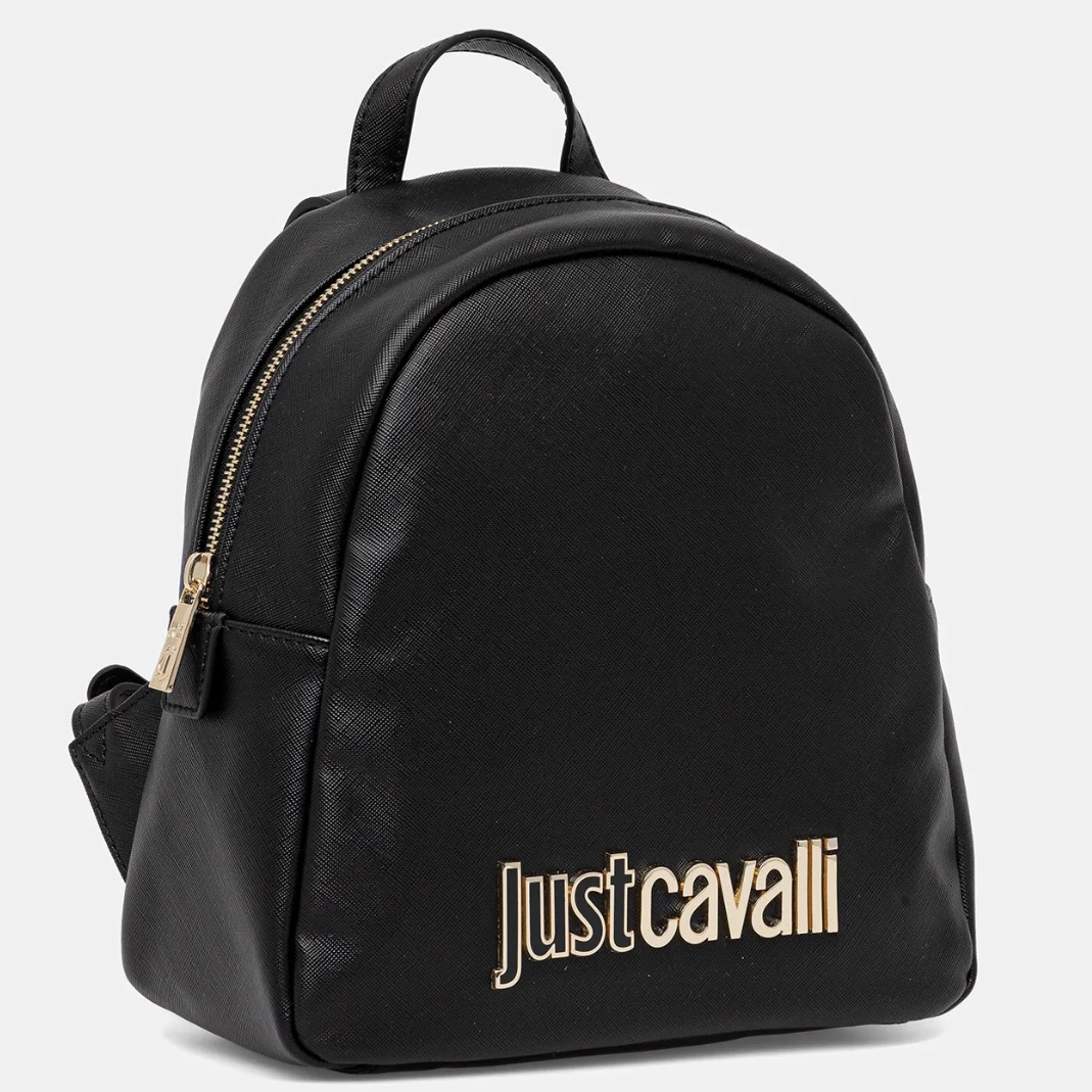 JUST CAVALLI SAFFIANO MEDIUM BACKPACK - BLACK - Image 6