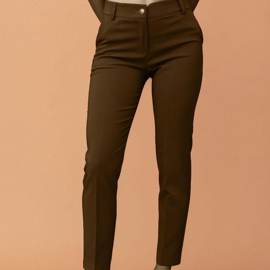 VICTORIA CIGARETTE TROUSERS - DARK BROWN