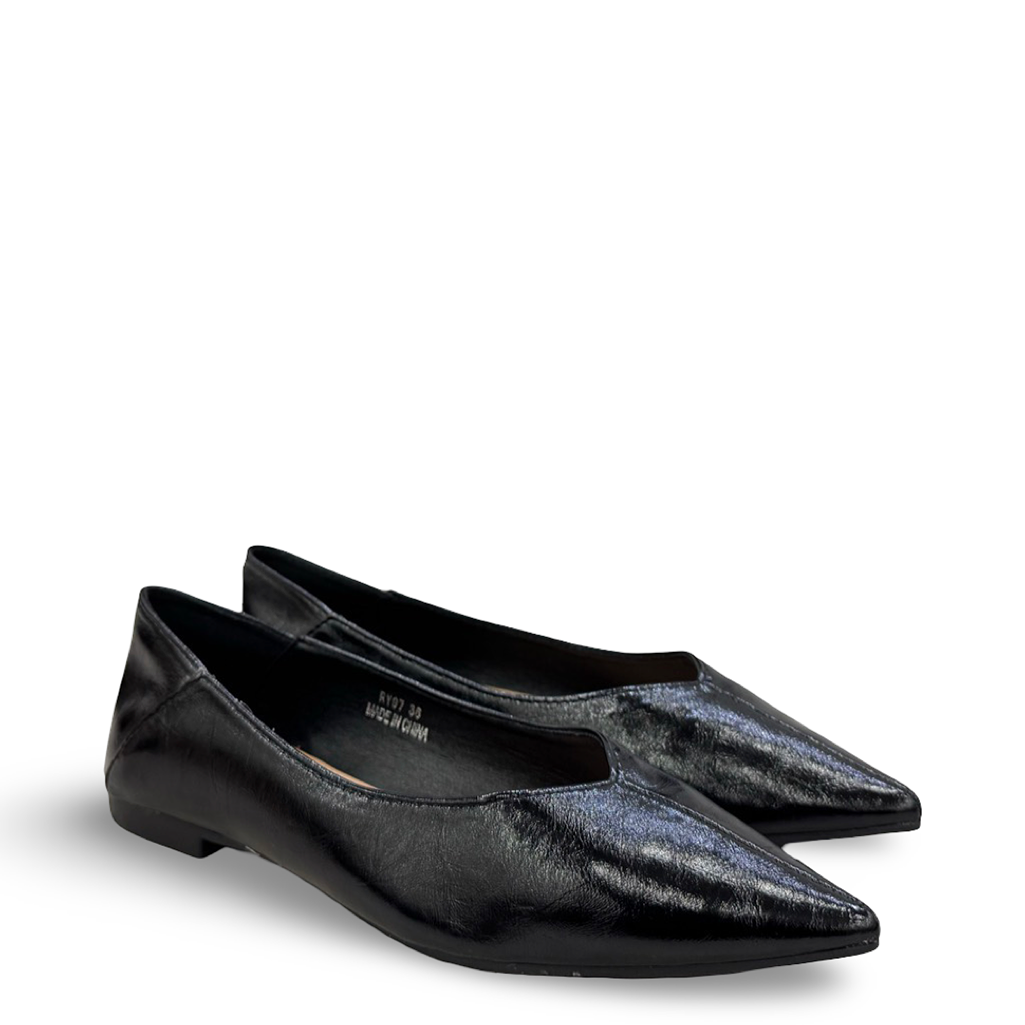 SHINY FOLDING BALLERINA FLATS - Image 2