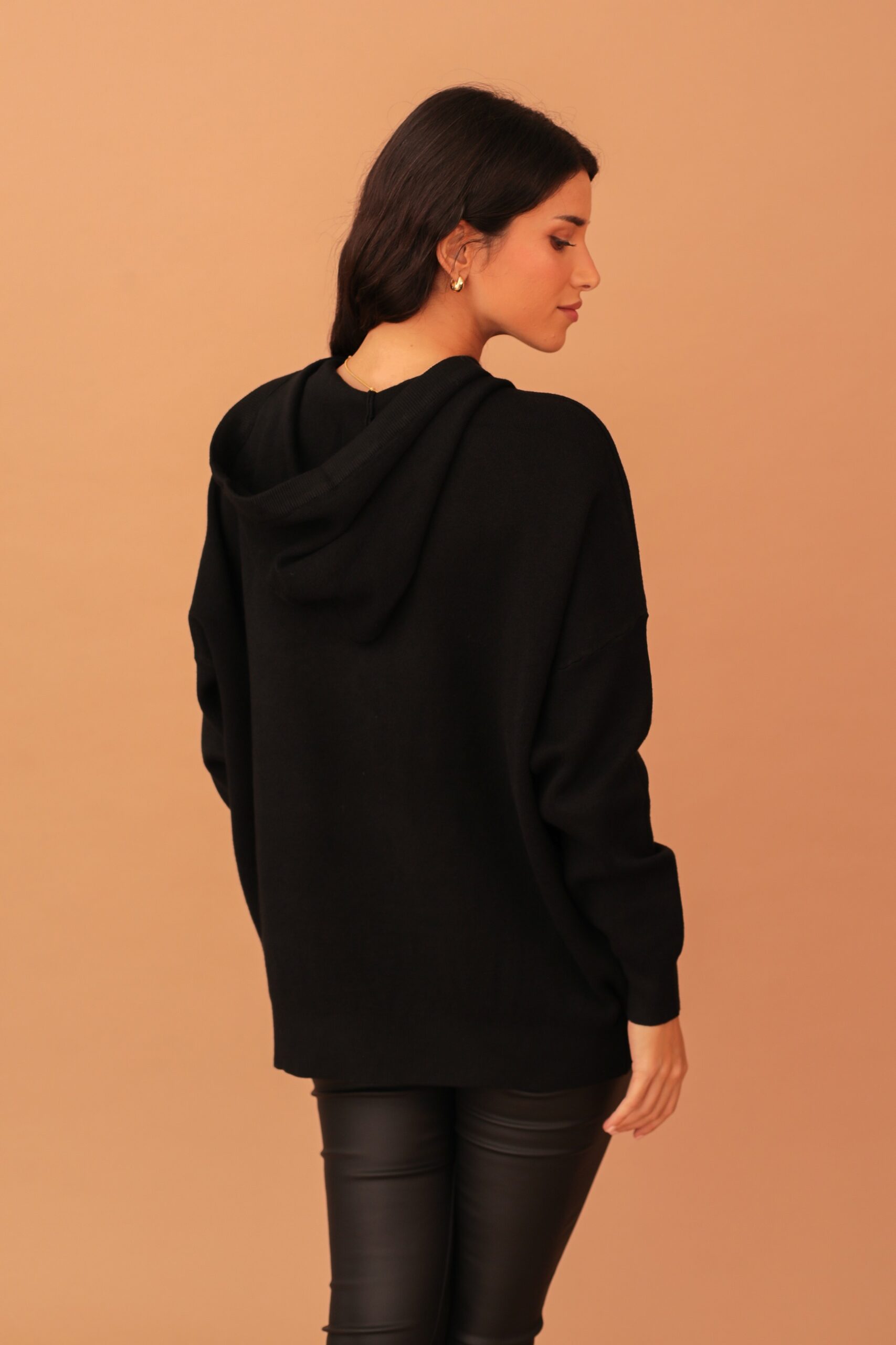 AMELIA SKULL CRYSTAL HOODIE - BLACK - Image 2