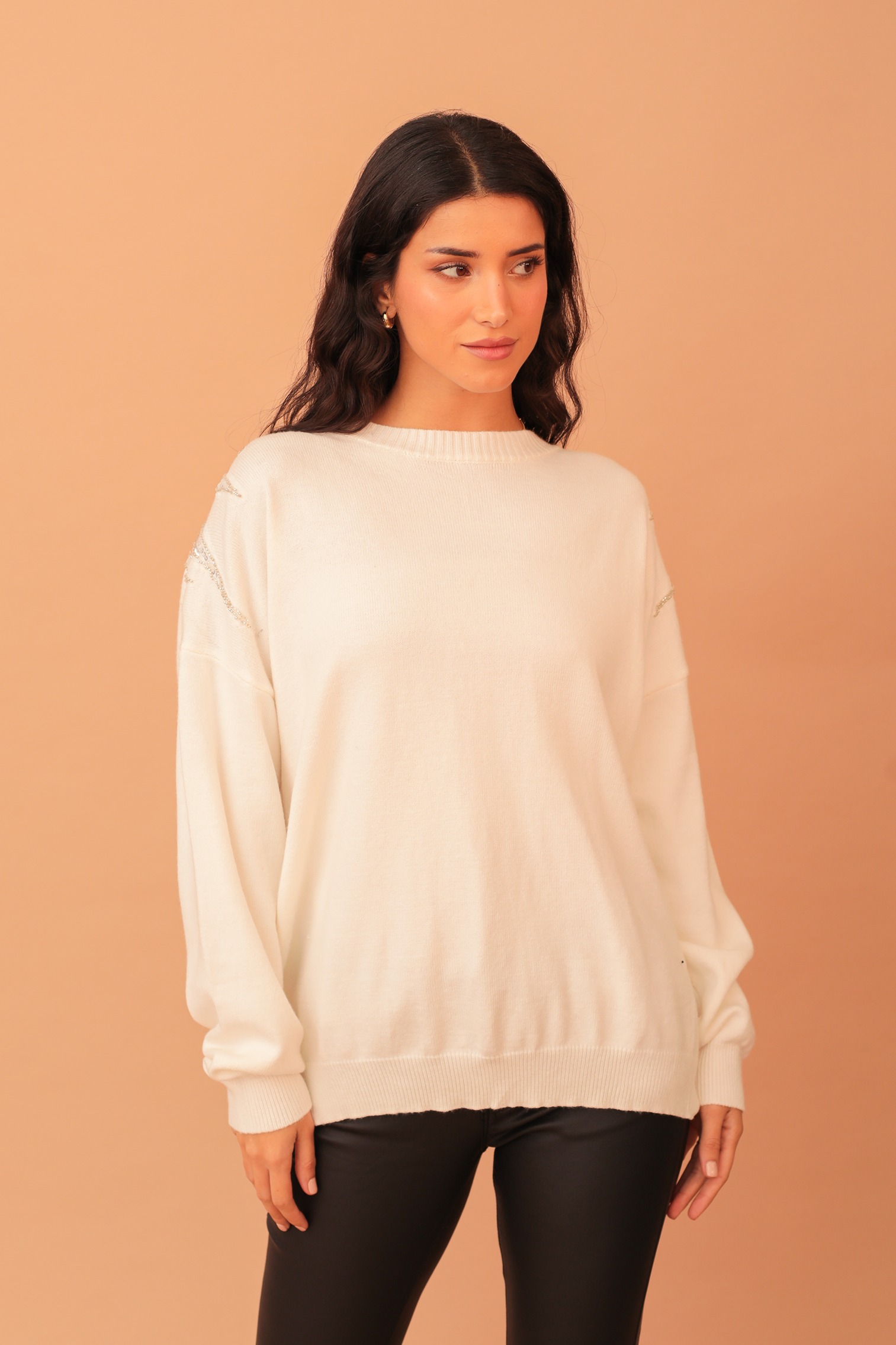CAMILA FEATHER EMBELLISHED SHIRT - WHITE - Image 2