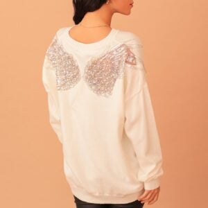 CAMILA FEATHER EMBELLISHED SHIRT - WHITE