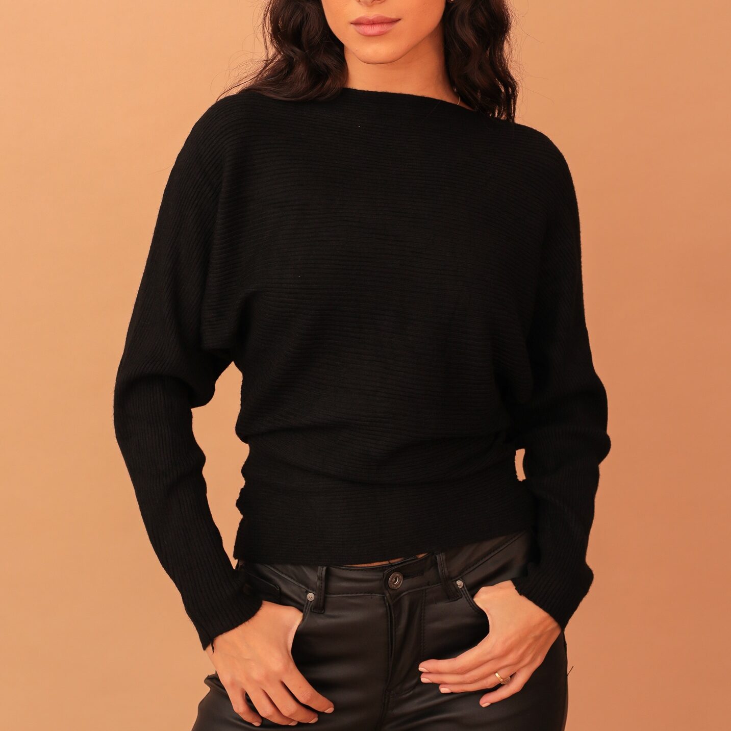 HARPER RIBBED KNIT - BLACK
