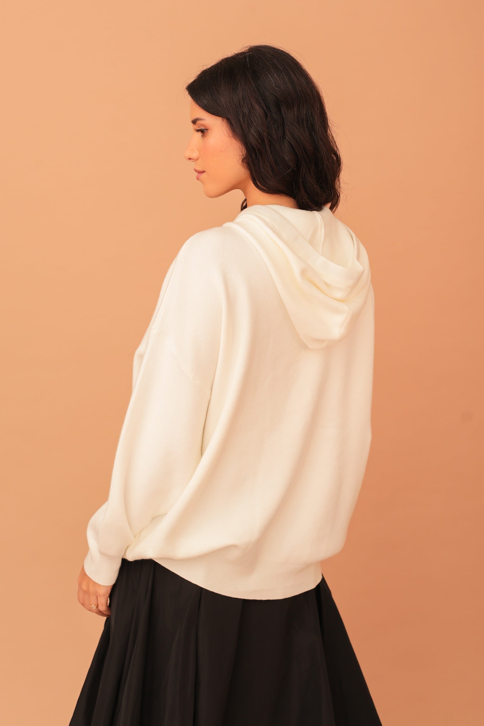 AMELIA SKULL CRYSTAL HOODIE - WHITE - Image 2