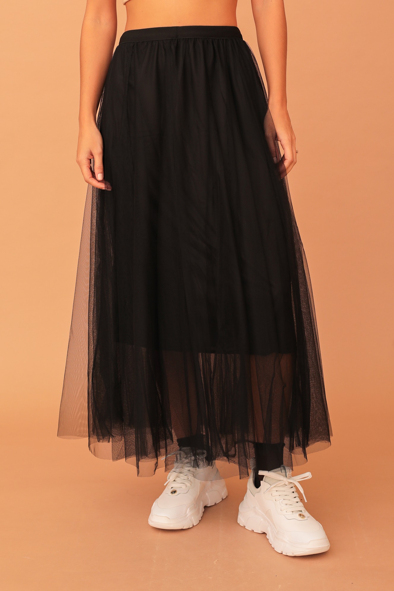 ZOE TULLE SKIRT - BLACK - Image 3