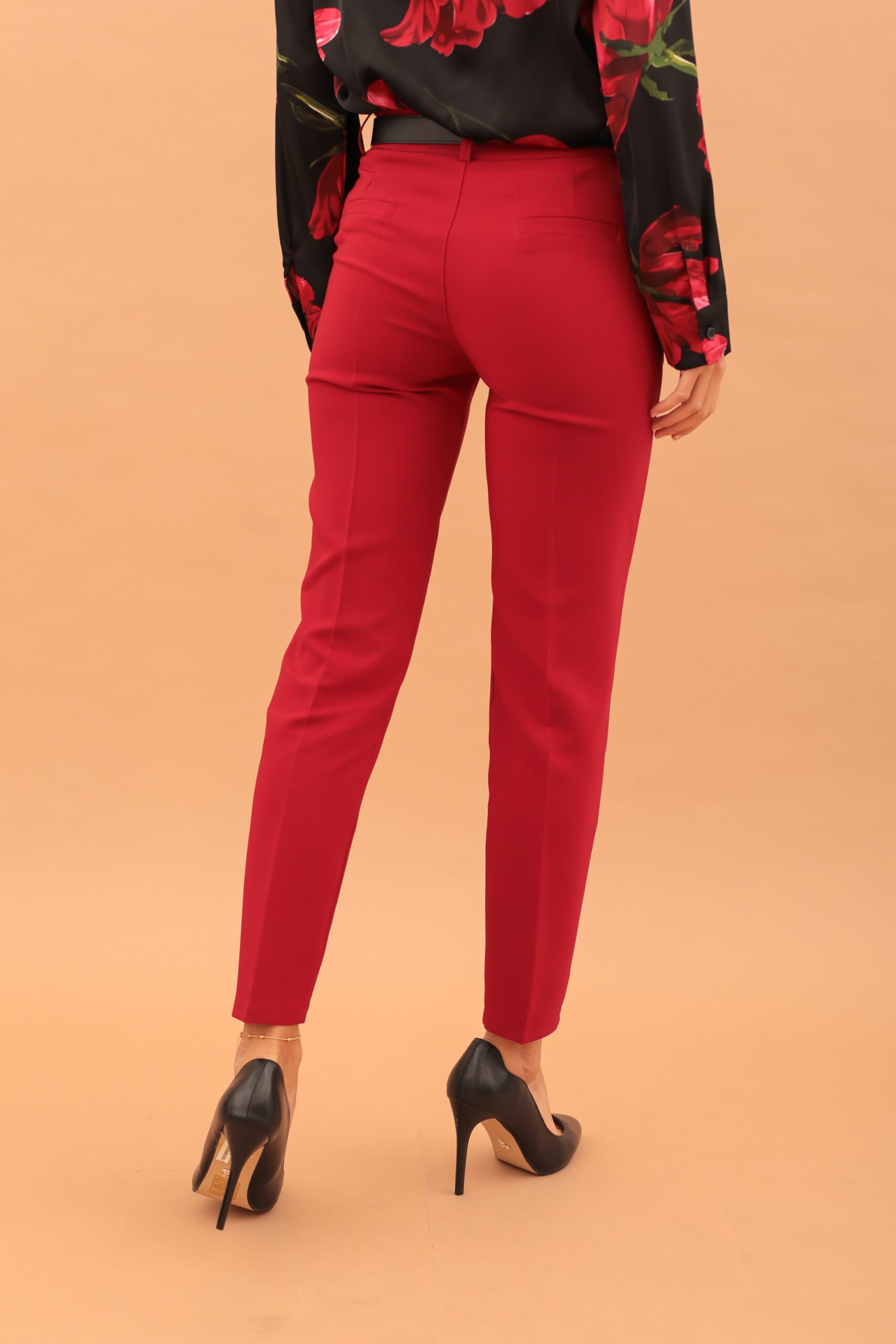 VICTORIA CIGARETTE TROUSERS - BORDEAUX - Image 2