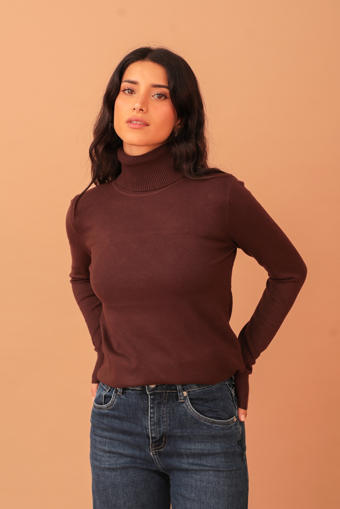 VIVIAN TURTLENECK KNIT - BROWN - Image 4