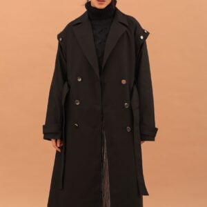 CHIARA STUDDED COAT - BLACK