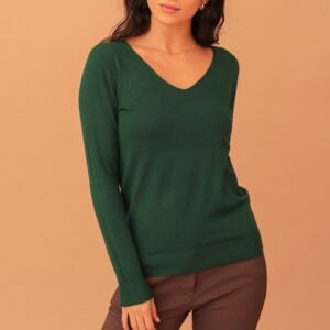 LYDIA V-NECK SOFT KNIT - GREEN
